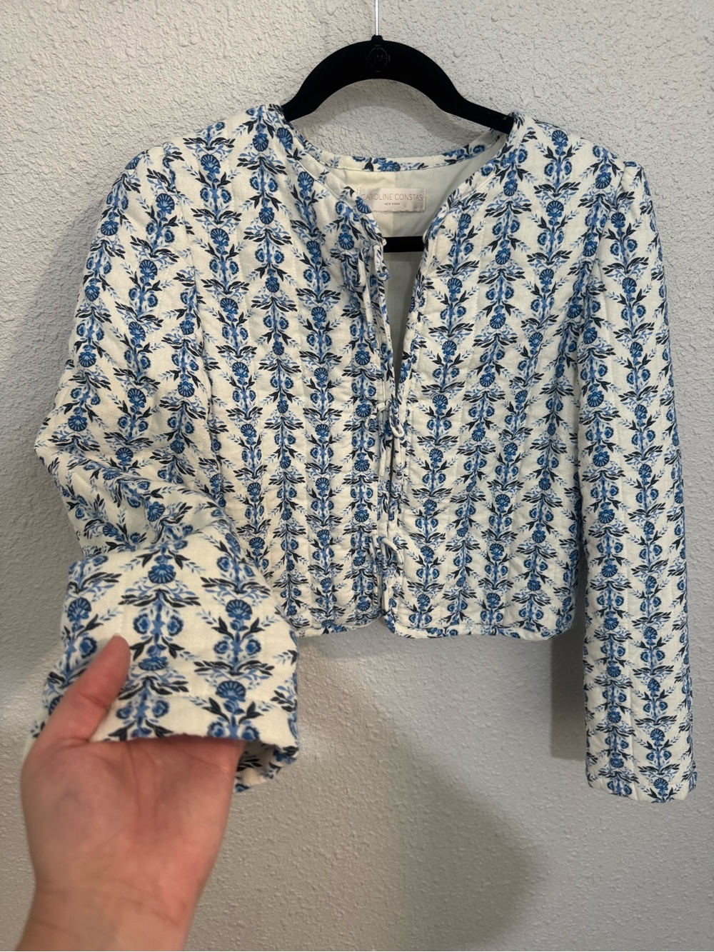 Caroline Constas Linen Blend Quilted Jacket